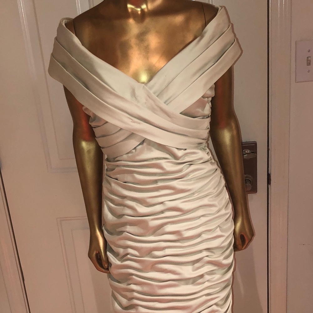 Cachet cream color evening dress